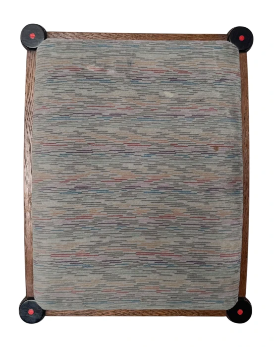 Art Deco Amsterdamse School Stool with Adjustable Seat, 1920s